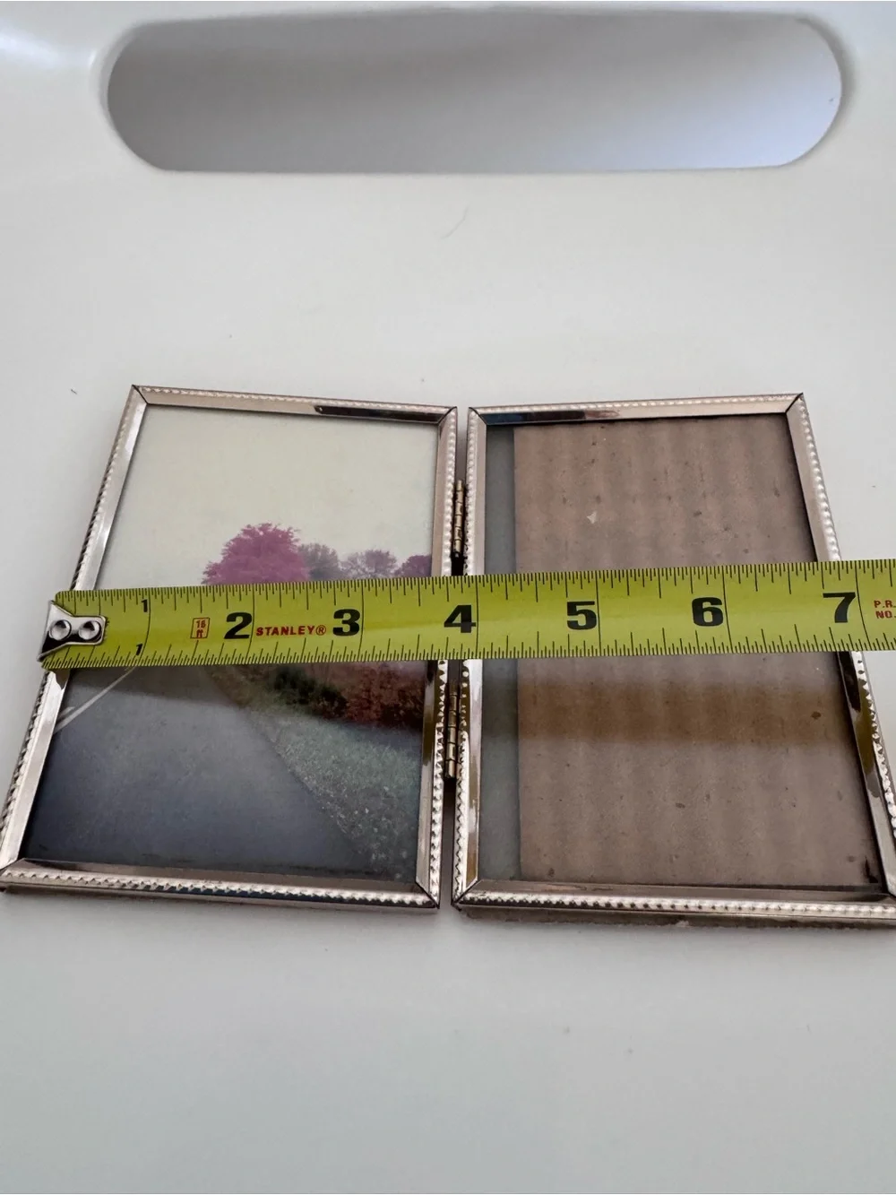 Vintage Gold Double Hinged Picture Frame Romantic Cottage Grandmillennial Decor